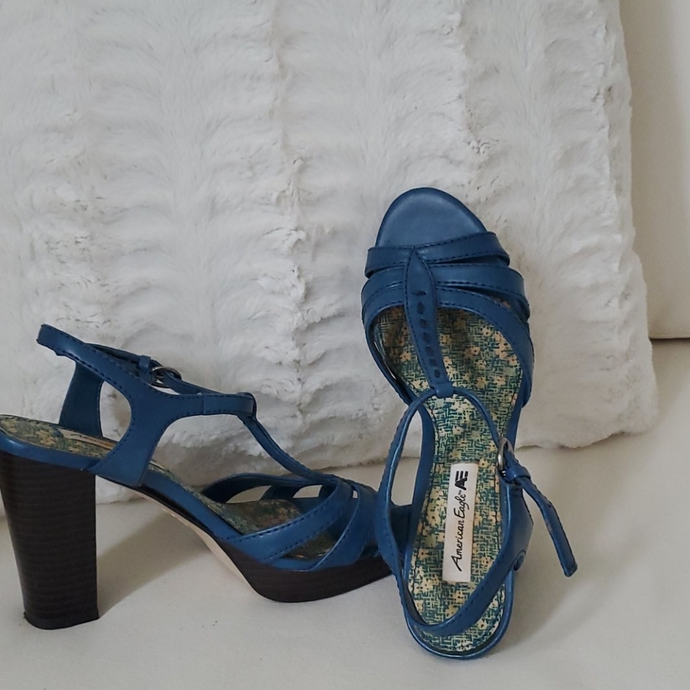 American Eagle Women's Blue Heels Sandal Shoes